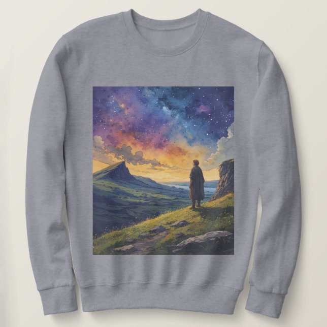 Moletom Elf Ancient Ireland Under the Night Sky Sweatshirt (Frente do Design)