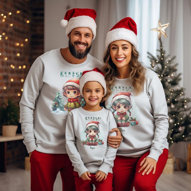 Moletom Elf de Natal Personalizado (Criador carregado)
