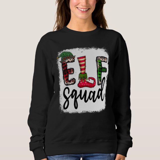 Moletom Elf Squad Elf Feet Feliz Natal Leopardo Xadrez B (Frente)