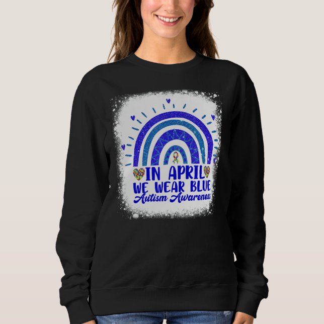 Moletom Em abril Vestimos Blue Autism Awarness Quebra-cabe (Frente)