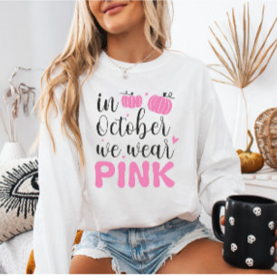Moletom Em outubro Vestimos Mês do Cancer de Mama Rosa
