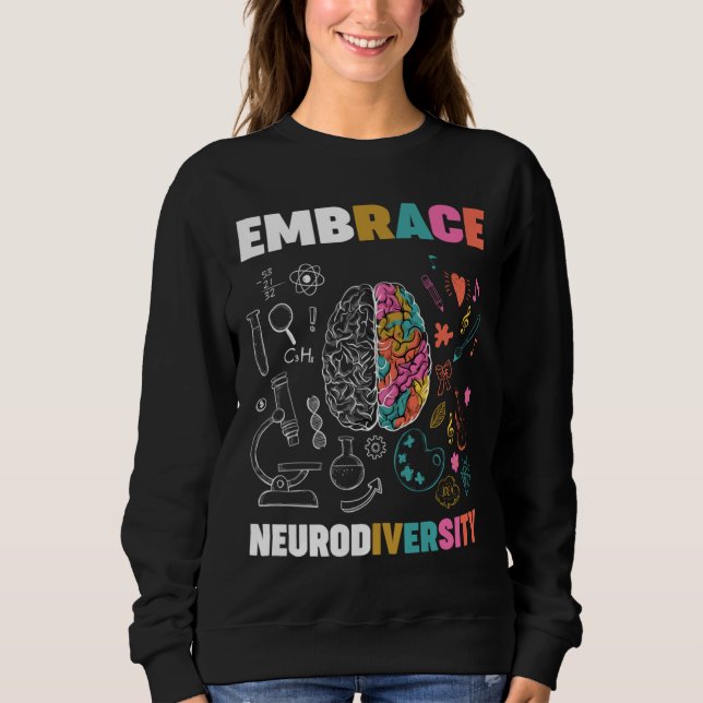Moletom Embarque a neurodiversidade cerebral Embarque Adhd (Frente)