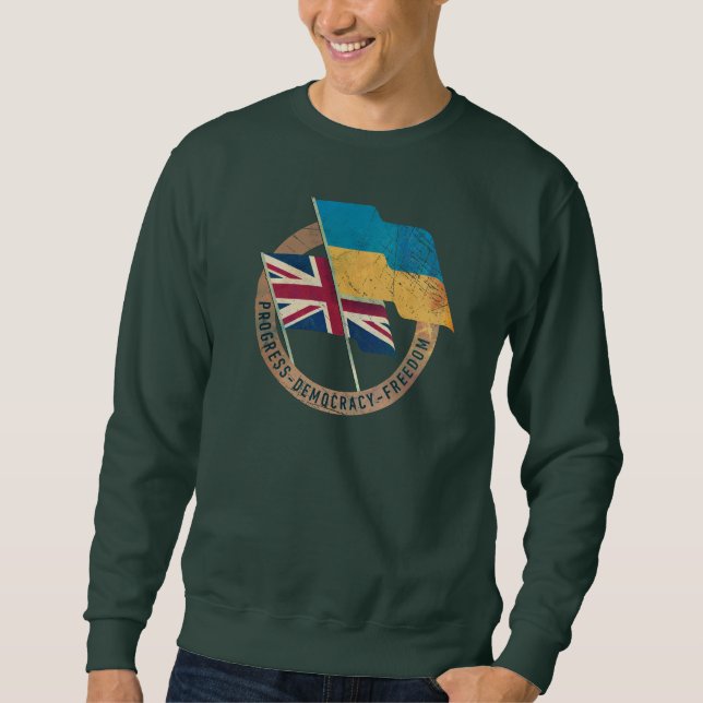 Moletom Emblema de Amizade Ucrânia-Reino Unido (Frente)