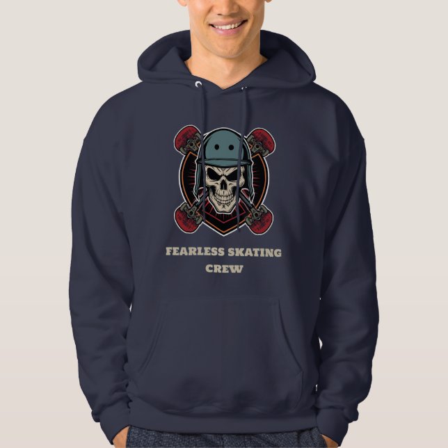 Moletom Emblema de Caveira da Skate Crew | Arte de Insígni (Frente)