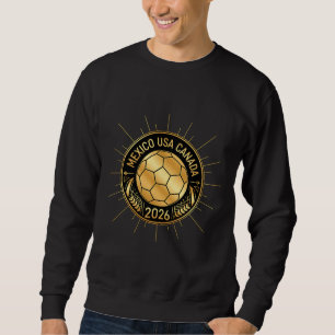 Moletom Emblema de Futebol Dourado 2026 México EUA Canad