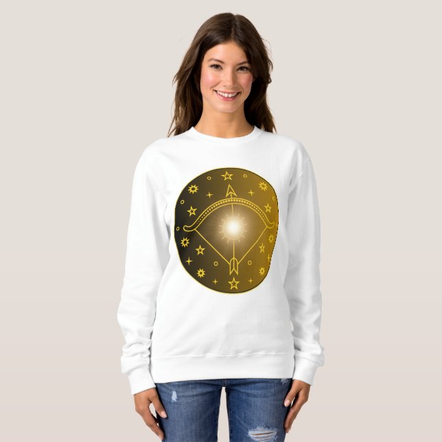 Moletom Emblema do Zodíaco de Sagitário Símbolo Celestial  (Frente Completa)
