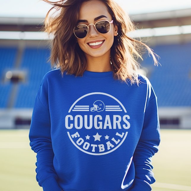 Moletom Emblema Personalizado de Time de Futebol Azul Cozy (Criador carregado)