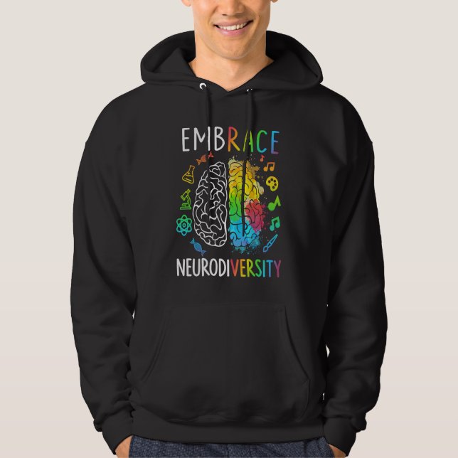 Moletom Embrace Neurodiversity Brain Autism Awareness Puzz (Frente)