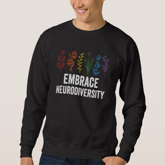 Moletom Embrace Neurodiversity flower Autism Awareness Mom (Frente)