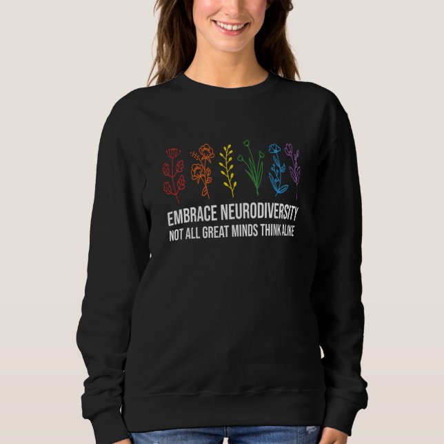 Moletom Embrace Neurodiversity flower Autism Awareness Mom (Frente)