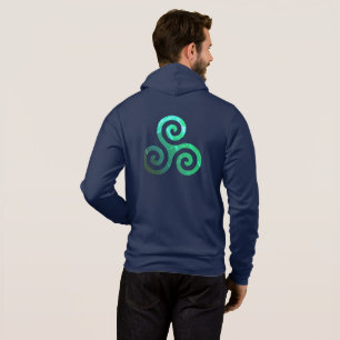 Moletom Emerald Triskele Símbolo Celta Antigo Marinho Azul
