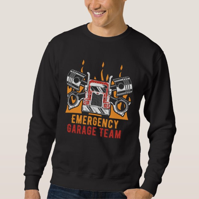 Moletom Emergency Garage Team Mechanic Friends Car Repair  (Frente)