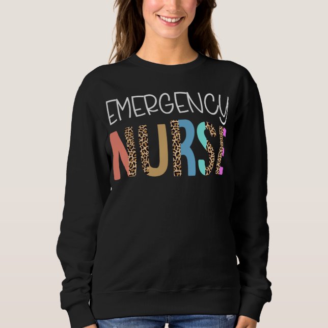 Moletom Emergency Nurse Bohemian Cheetah Leopard Print Pat (Frente)