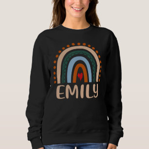Moletom Emily Name Personaliza Mulheres Engraçadas Rainbow