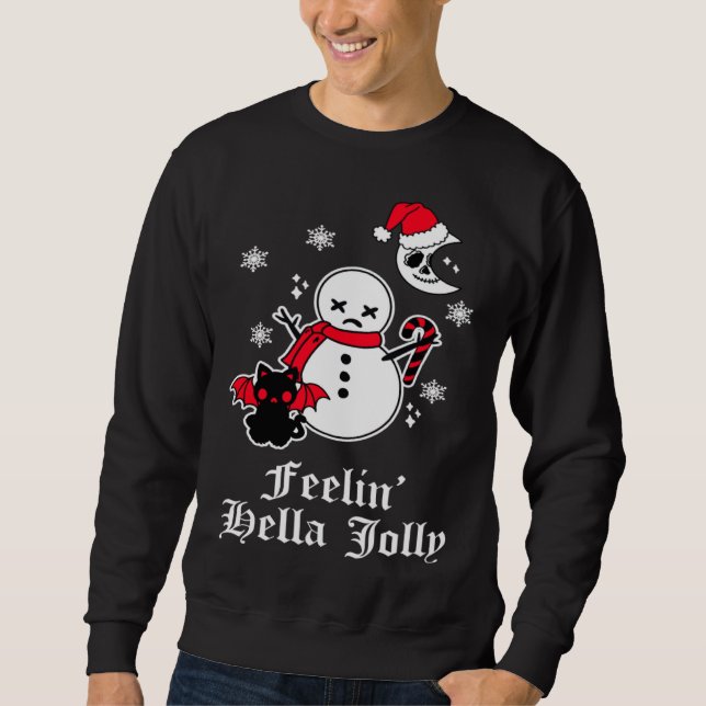 Moletom Emo Christmas Goth Sarcastic Meme Horror Gothic Sn (Frente)