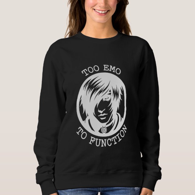 Moletom Emo Demais Para Funcionar Design Artístico (Frente)