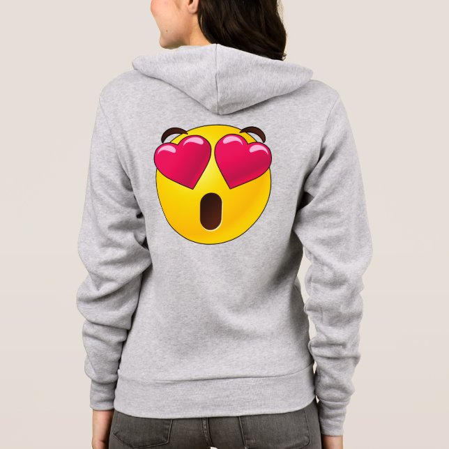 Moletom Emoji Heart Eyes Namorados Hoodie (Verso)