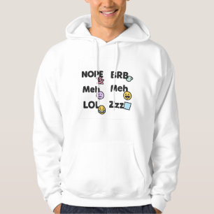 Moletom Emoji Slang Typografia - Engraçado Nope, Meh, BRB,