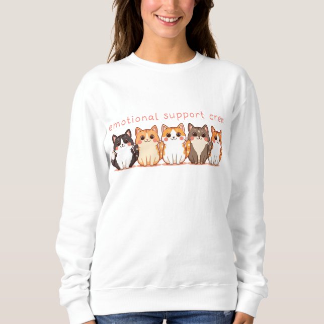 Moletom Emotional Support - Kawaii Cutie Kitties - Cat Mom (Frente)