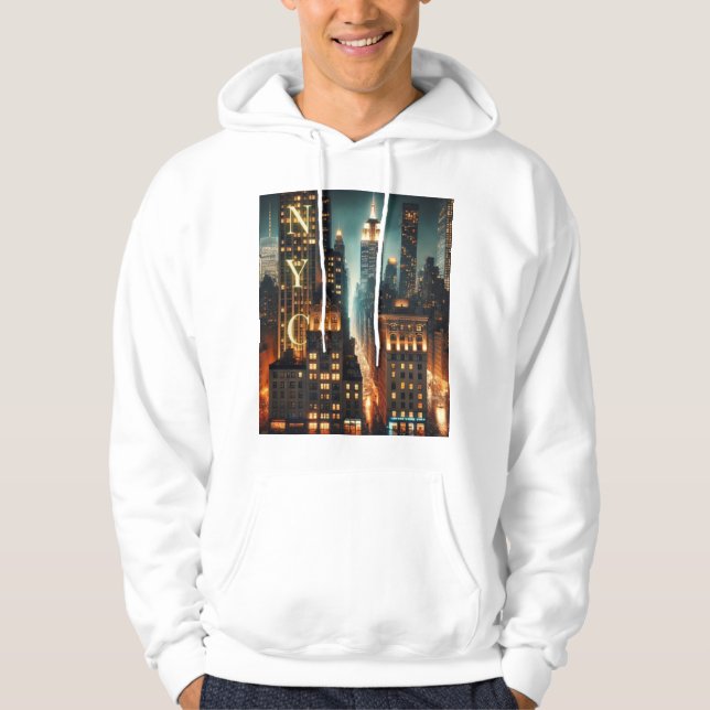 Moletom Empire State Skyline Hoodie: NYC Skyscrapers (Frente)
