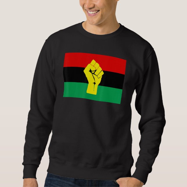 Moletom Empoderamento de Bandeira Pan-Africano Negro (Frente)