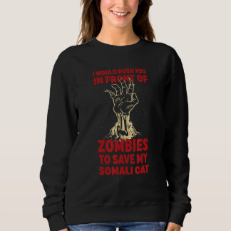 Moletom Empurre Você Em Zombies Para Salvar Meu Gato Somal
