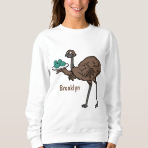 Moletom Emu com ilustração de desenho animado de ovos
