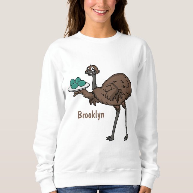 Moletom Emu com ilustração de desenho animado de ovos (Frente)