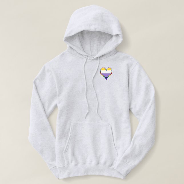 Moletom Enby Pride Heart Hoodie (Frente do Design)