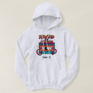Moletom Encontra o Hoodie de fita da cassete retrô Gen X d