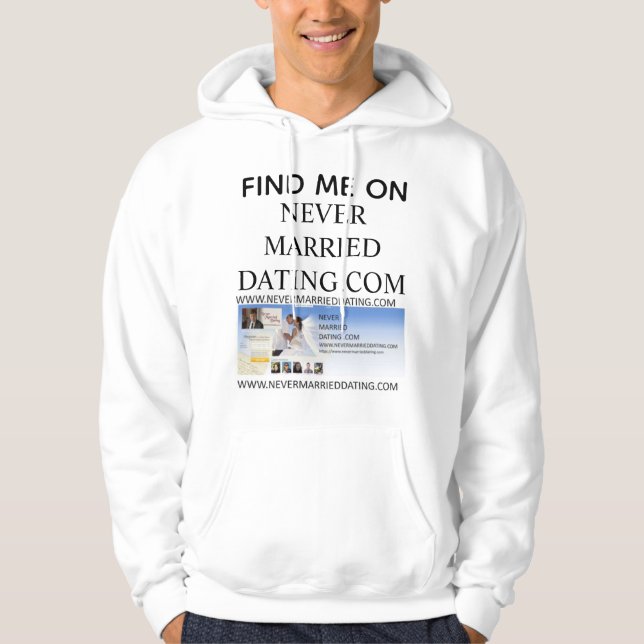 Moletom Encontre-me no Nunca Casado Dating . Com em uma bl (Frente)
