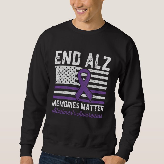 Moletom End Alz Memories Matter Alzheimers Awareness Purpl (Frente)