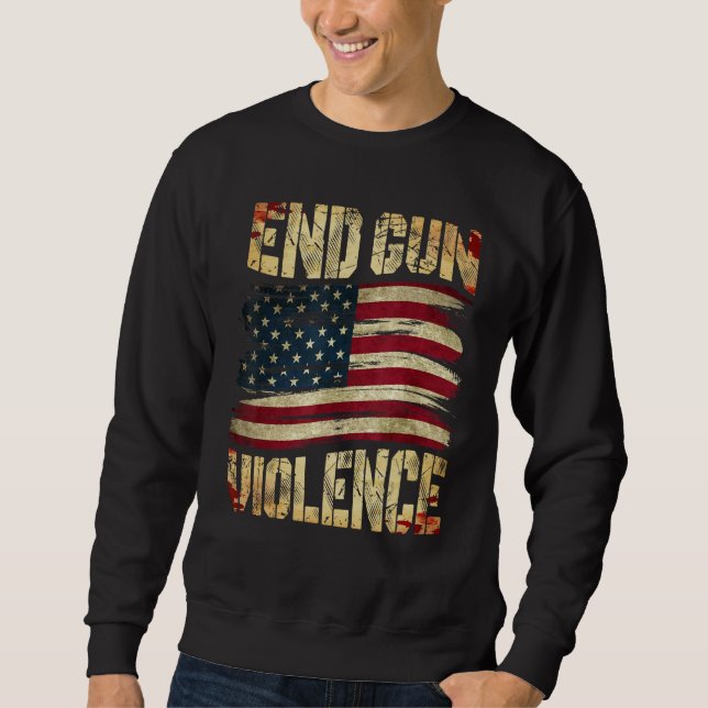 Moletom End Gun Violence Awareness US Flag Gun Control (Frente)