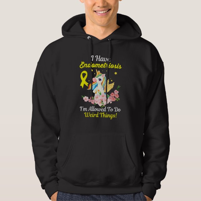 Moletom Endometriosis Awareness  Unicorn Yellow Ribbon Sup (Frente)