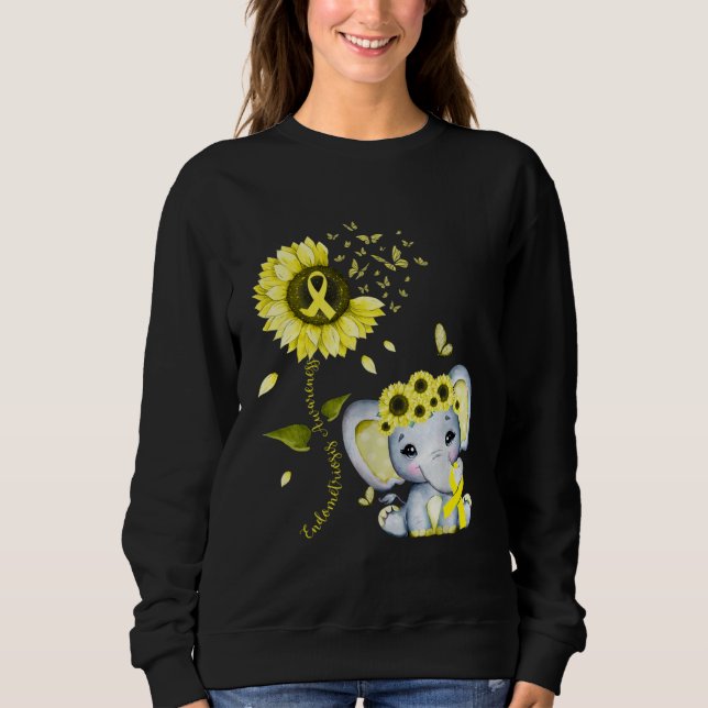 Moletom Endometriosis Awareness Yellow Hippie Sunflower El (Frente)