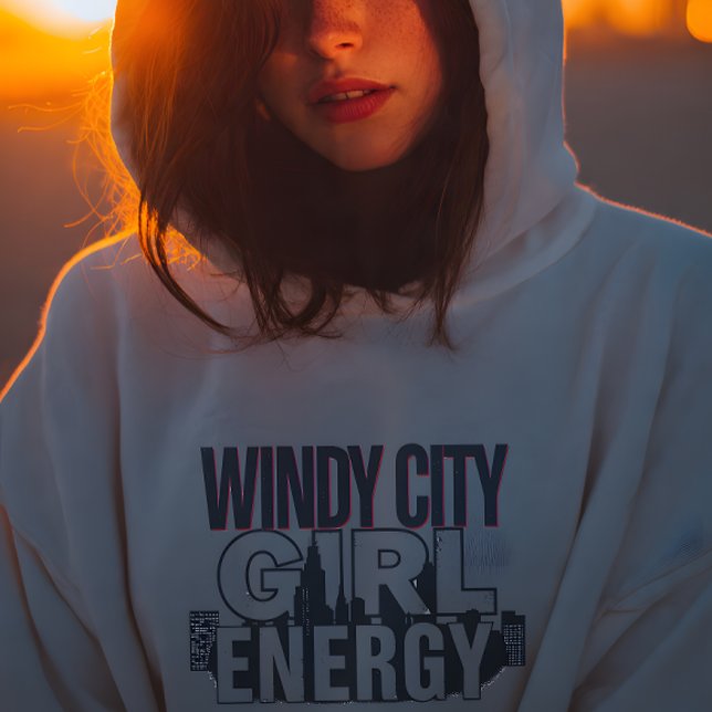 Moletom Energia de Garota da Cidade Ventosa (Criador carregado)