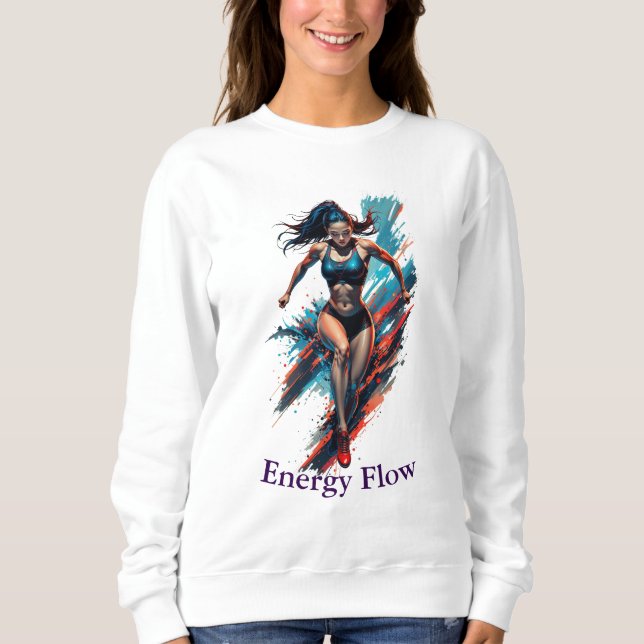 Moletom Energy Flow Mulheres design de arte esportiva (Frente)