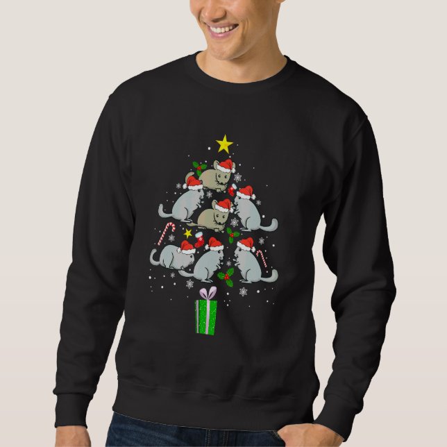Moletom Enfeite de Natal de Chinchila Árvore Chinchila (Frente)