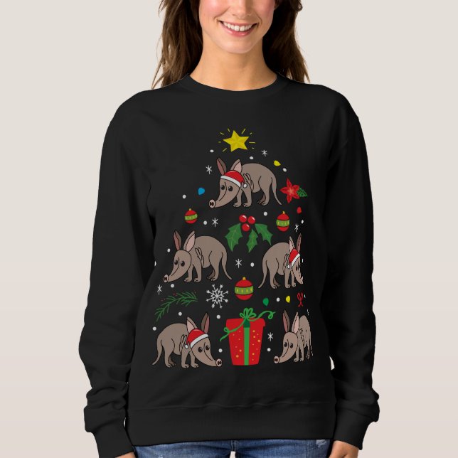 Moletom Enfeites de natal Aardvark Tree Funny Xmas Gift (Frente)