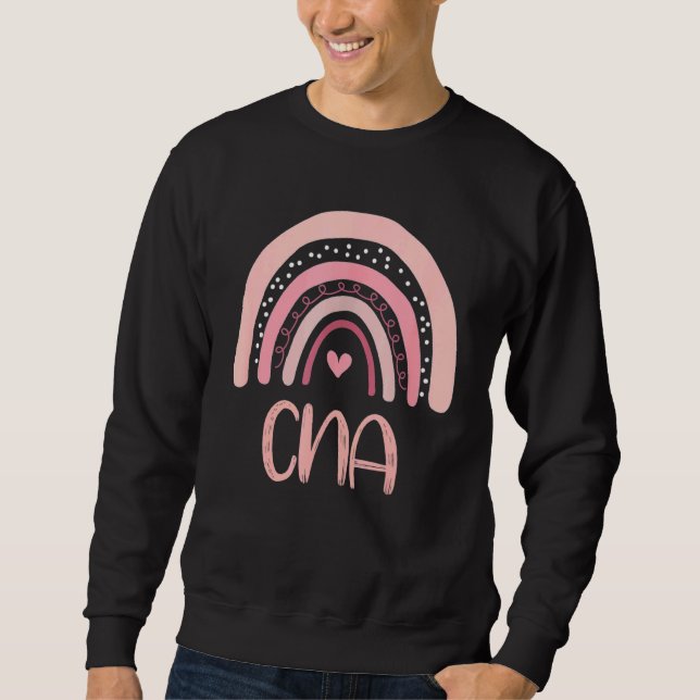 Moletom Enfermagem Certificada de Arco-Íris Cna Cute Boho  (Frente)