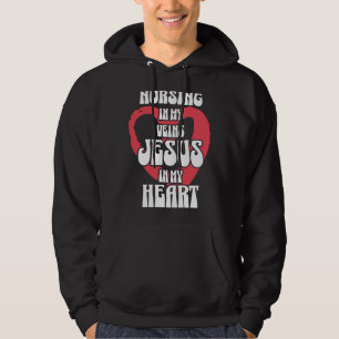 Moletom Enfermagem em Minhas Veias Jesus no Meu Coração