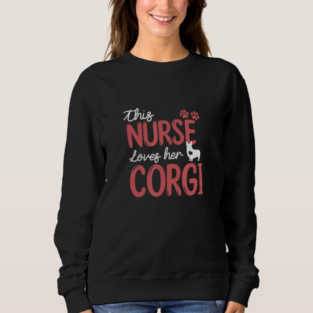 Moletom Enfermeira Ama Presentes De Corgi Para Amantes De  (Frente)