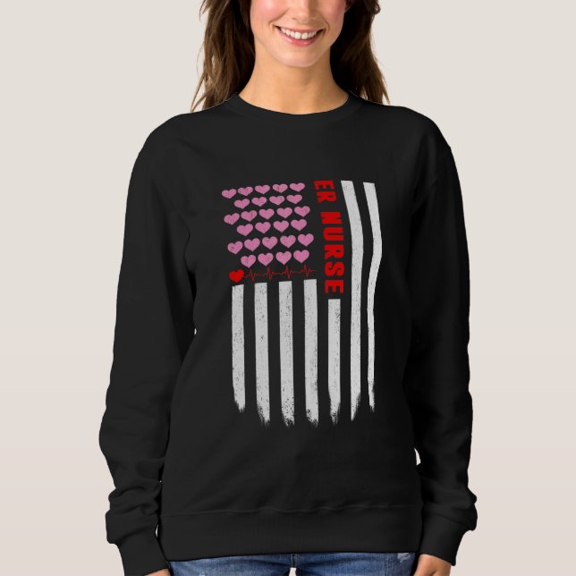 Moletom Enfermeira American Flag Heart (Frente)