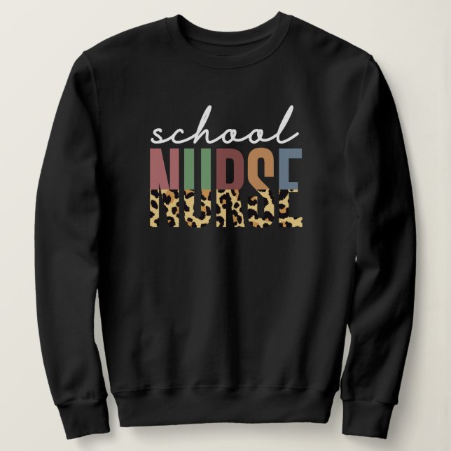 Moletom Enfermeira da escola cheetah Enfermeira dons (Frente do Design)
