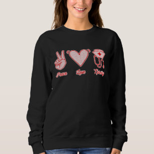 Moletom Enfermeira de paz Stethoscope Hat Heart Sym