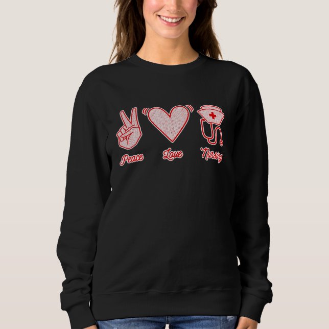 Moletom Enfermeira de paz Stethoscope Hat Heart Sym (Frente)