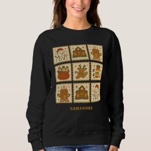 Moletom Enfermeira Festiva Colagem de Natal Cozy Holiday