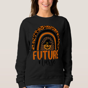 Moletom Enfermeira Futura Leopard Rainbow Halloween Pumpki
