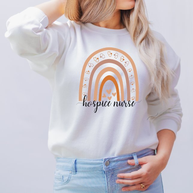 Moletom Enfermeira Hospitalar Script Rainbow (Criador carregado)
