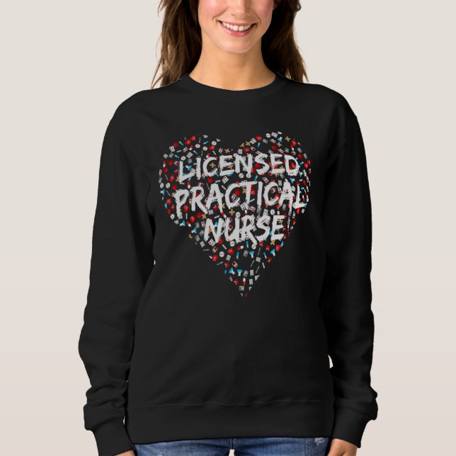 Moletom Enfermeira Prática Licenciada Lpn Heart Design (Frente)